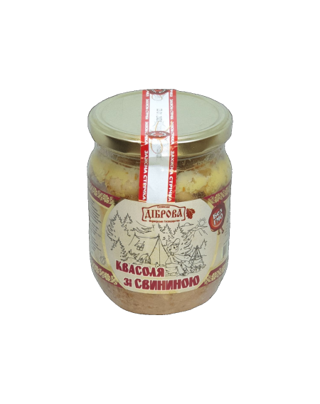 Консервована "Квасоля зі свининою"