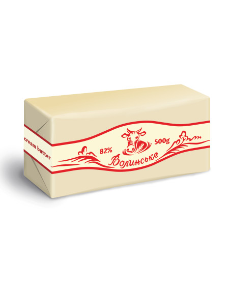 Масло  Екстра 82%  ТМ  Волинське  0,5кг