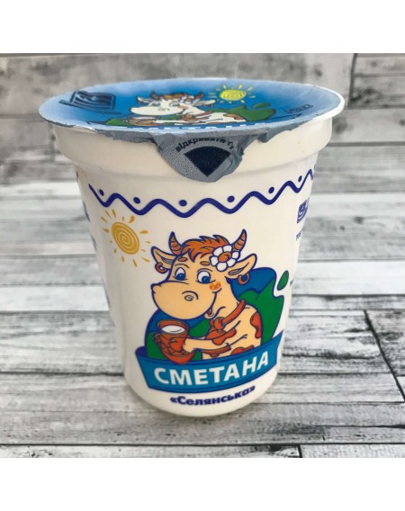 Сметана, 20%, стакан  400г