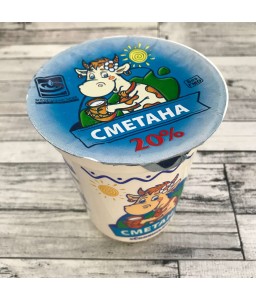 Сметана, 20%, стакан  400г