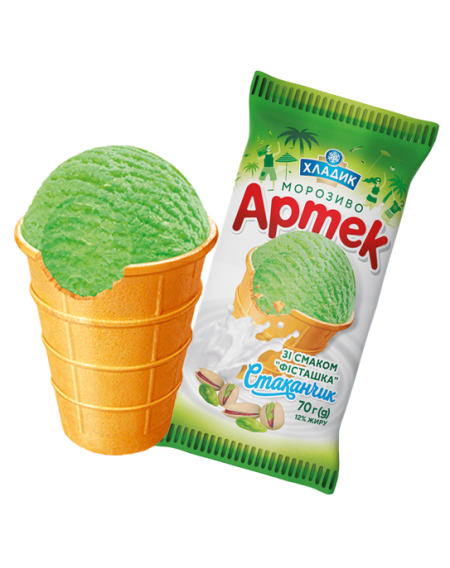 "Артек" морозиво фісташкове у вафельному стаканчику, 70г