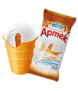 "Артек" морозиво зі згущеним молоком у вафельному стаканчику, 70г
