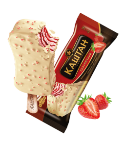 "Каштан" полуничний в білій глазурі 12%, 75г