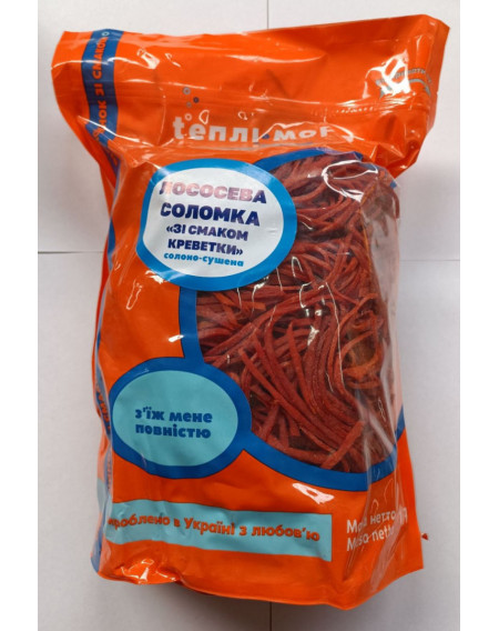 Рибна соломка Лососева солоно-сушена зі смаком креветки  ТМ Теплі моря   1кг