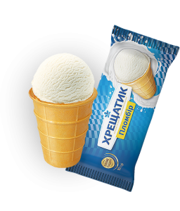 "Хрещатик" пломбір 15% у вафельному стаканчику, 100г