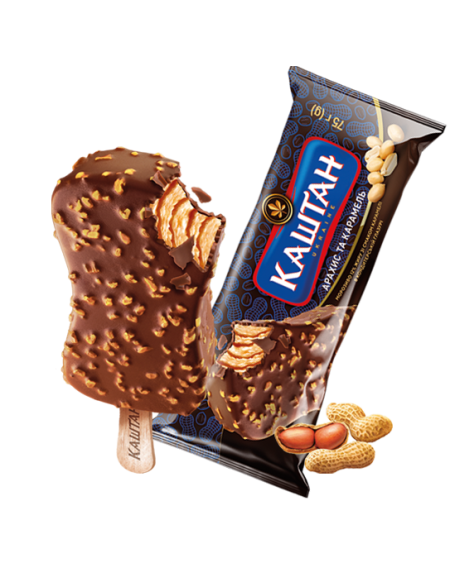 "Каштан Арахіс та Карамель" з наповнювачем Солона карамель в глазурі 12%, 75г