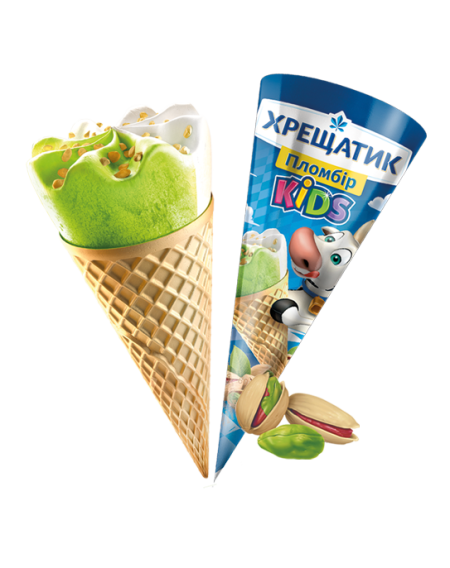 "Хрещатик KIDS" пломбір 12% зі смаком Фісташка-Ваніль, 80г