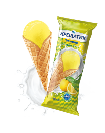 "Хрещатик" пломбір зі смаком лимон юзу 12% , 90г