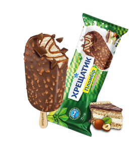 "Хрещатик Київський" пломбір зі смаком лісового горіха в глазурі, 75г